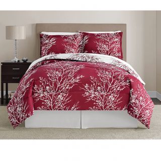 Victoria Classics Red And White Leaf 8 piece Bed In A Bag With Sheet Set Red Size King