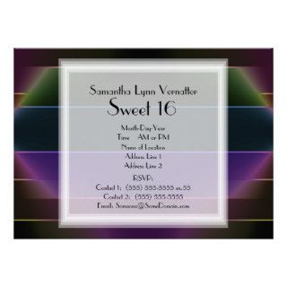 Neon Rainbow Stripes Personalized Announcements
