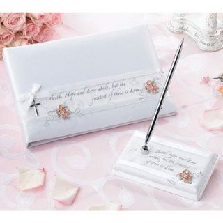 Christian Faith Wedding Guest Book and Pen Set Arts, Crafts & Sewing