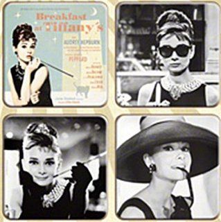 Breakfast at Tiffanys / Audrey Hepburn set of 4 drinks coasters (na)   Prints
