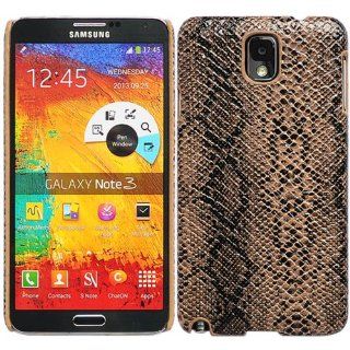 Casea Packing Brown Stylish Snake Python Skin Hard Cover Case for Samsung Galaxy Note 3 N9000 Cell Phones & Accessories