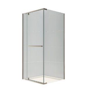 DreamLine SHEN 1134340 04 Quatra Frameless Pivot Shower Enclosure, 34 5/16 Inch by 34 5/16 Inch, Brushed Nickel Finish   Shower Doors  