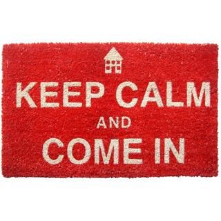 Keep Calm Red Non slip Coir Doormat (15 X 24)