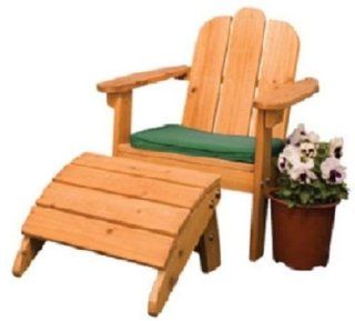KidKraft Adirondack Chair & Ottoman   Honey w/Green Cushion Toys & Games