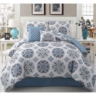 Victoria Classics Marisol 5 piece Reversible Comforter Set Blue Size Full  Queen