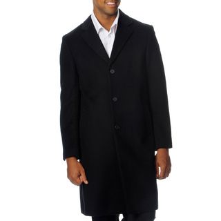 Nautica Mens Black Wool Blend 3 button Top Coat