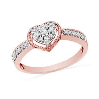 ct t w diamond heart ring in 10k rose gold orig $ 379 00 322 15