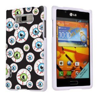 LG Snapshot LS730 Sprint White Protective Case By SkinGuardz   Black Eye Balls Cell Phones & Accessories