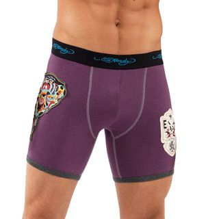 Ed Hardy Mens Panther Combat Purple Patch Boxer Briefs