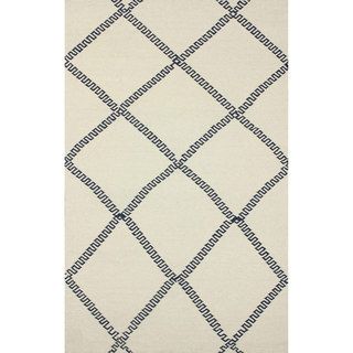 Nuloom Flatweave Trellis Ivory Wool Rug (5 X 8)