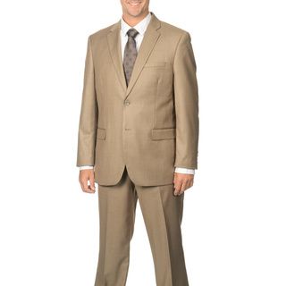 San Malone Caravelli Mens Tan Notch Collar 2 button Suit Tan Size 36R