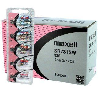 100 pc Maxell SR731SW 329 V329 SR731 Silver Oxide Watch Battery   Button Cell Batteries