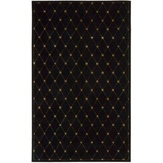 Hand tufted Modern Elegance Black Wool Rug (56 X 75)