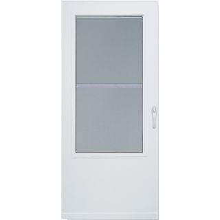 LARSON White Value Core Mid View Tempered Glass Storm Door (Common 75 in x 32 in; Actual 75.9345 in x 33.56 in)