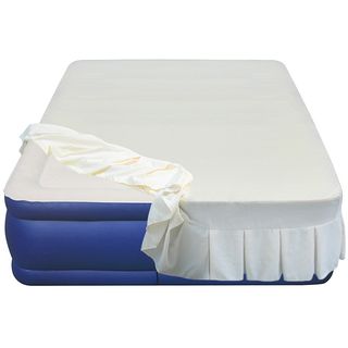 Airtek Airtek Flocked 20 inch Queen size Airbed With Skirted Sheet Cover Blue Size Queen