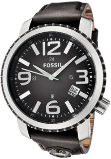 Fossil JR1138  Watches,Mens Black Degraded Dial Black Leather, Casual Fossil Quartz Watches