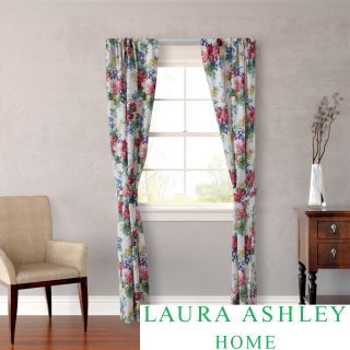 Laura Ashley Laura Ashley Melinda 4 piece Floral Window Panel Set Blue Size 40 x 84