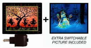 Night Light and Extra Picture   Halloween and Christmas   Moondance and Snowman   Bathroom Decor Christmas