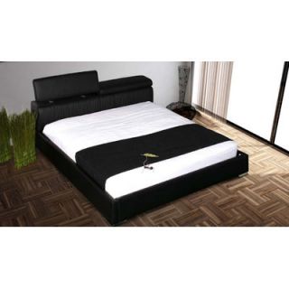 Casabianca Furniture Angel Platform Bed CB/K6617 XX Finish Black Leather