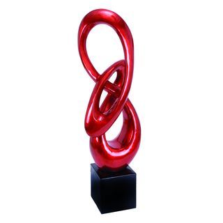 Red And Black Polystone Ribbon shpaed Sculpture