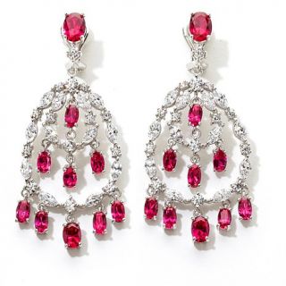 Jean Dousset 11.32ct Absolute™ Created Ruby Chandelier Drop Earrings