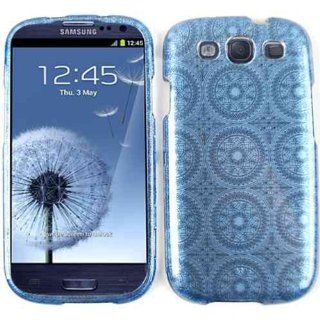 Cell Armor I747 SNAP TP1377 S JC Snap On Case for Samsung Galaxy SIII   Retail Packaging   Transparent Design, Blue Circular Patterns Cell Phones & Accessories