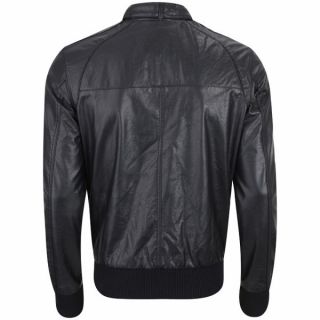 Ecko Mens Saboo Leather Look Jacket   Black      Clothing