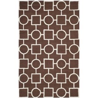 Safavieh Handmade Moroccan Cambridge Dark Brown/ Ivory Wool Rug (9 X 12)