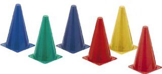 Champ Sprt Indoor/Outdoor Flexible Cone Set, Vinyl, Assorted Colors, 6/Set  Soccer Training Cones  Sports & Outdoors