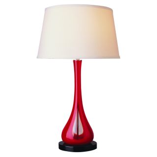 Kai Glass 1 light Crimson/ Ebony Lacquer Table Lamp