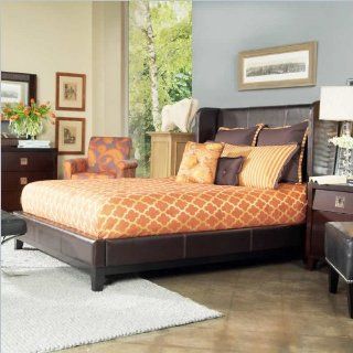 angeloHOME Marlowe Queen Shelter Bed, Chocolate Bonded Leather Home & Kitchen