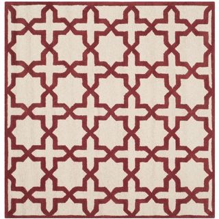 Safavieh Handmade Moroccan Cambridge Ivory/ Rust Wool Rug (6 Square)