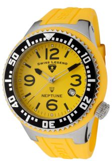 Swiss Legend 21848P 07  Watches,Mens Neptune Yellow Dial Yellow Silicone, Casual Swiss Legend Quartz Watches
