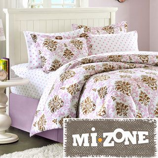 Jla Home Mizone Justine Twin size 2 piece Comforter Mini Set Brown Size Twin