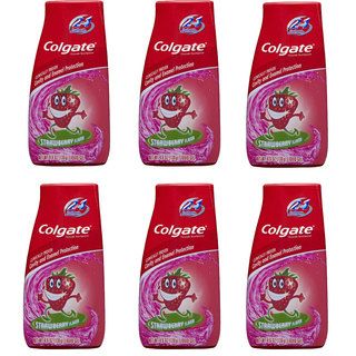 Colgate Kids 2 in 1 Strawberry Flavor 4.6 ounce Toothpaste (pack Of 6)