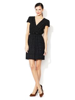 Emilie Contrast Belted Wrap Dress by Milly