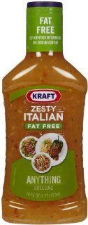 Kraft Fat Free Zesty Italian Salad Dressing 16 oz  Salt Free Salad Dressings  Grocery & Gourmet Food