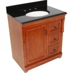 Foremost NACABKR3122 Warm Cinnamon Naples 31 Vanity with Right Side Drawers & G