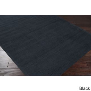Surya Carpet, Inc. Hand loomed Owens Casual Solid Area Rug (8 X 11) Black Size 8 x 11