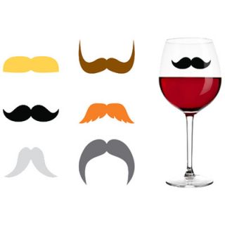 Kikkerland Silicone Drink Markers BA23MR / BA23SP Type Dapper Staches