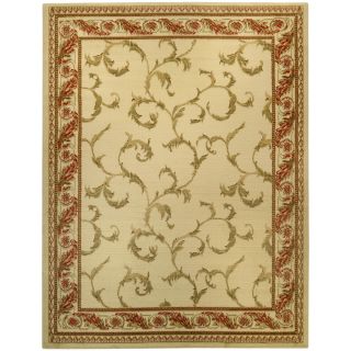 Pasha Collection Floral Traditional Ivory Red Area Rug (33 X 5)