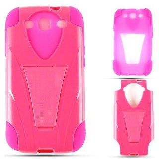 Cell Armor I747 PC JELLY 03 EE Samsung Galaxy S III I747 Hybrid Fit On Case   Retail Packaging   Hot Pink Skin with Hot Pink Snap Cell Phones & Accessories