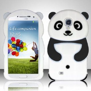 (NC) Samsung Galaxy S4 White And Black Panda Bear 3D Cartoon Soft Silicone Case Skin Cover with NanoCell4All Premium Capacitive Stylus Pen (Bundle  Silicone Case, Screen Protector And Stylus Pen) Cell Phones & Accessories