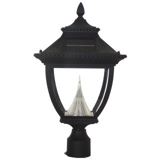 Gama Sonic Gs 104f Pagoda Solar Light With 8 Bright white Leds, 3 inch Fitter For Post Mount, Black Finish