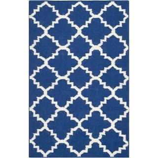 Safavieh Handwoven Moroccan Dhurries Dark Blue Wool Area Rug (26 X 4)