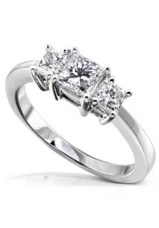 Diamond Me 6770 100P 4  Jewelry,Womens 1ct TDW Platinum 3 Stone Princess Cut Diamond Engagement Ring, Fine Jewelry Diamond Me Rings Jewelry