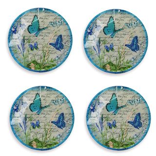Notion Blue Butterfly (set Of 4) Canape Plates