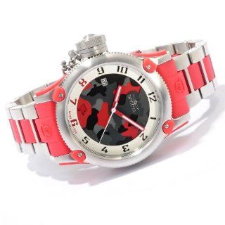 Invicta Womens LEFTY Russian Diver Swiss Made Stainless Steel & Red Camouflage Watch 11532 Invicta Watches
