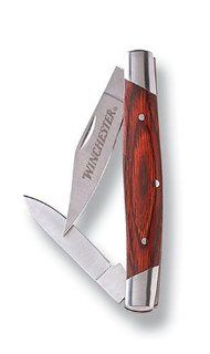 Winchester 22 01332 2 Blade Large Wood Stockman   Pocketknives  