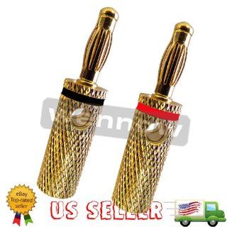 WennoW� "1 Pack High Quality Heavy Banana Plug Gold Plated Metal Red Black Computers & Accessories